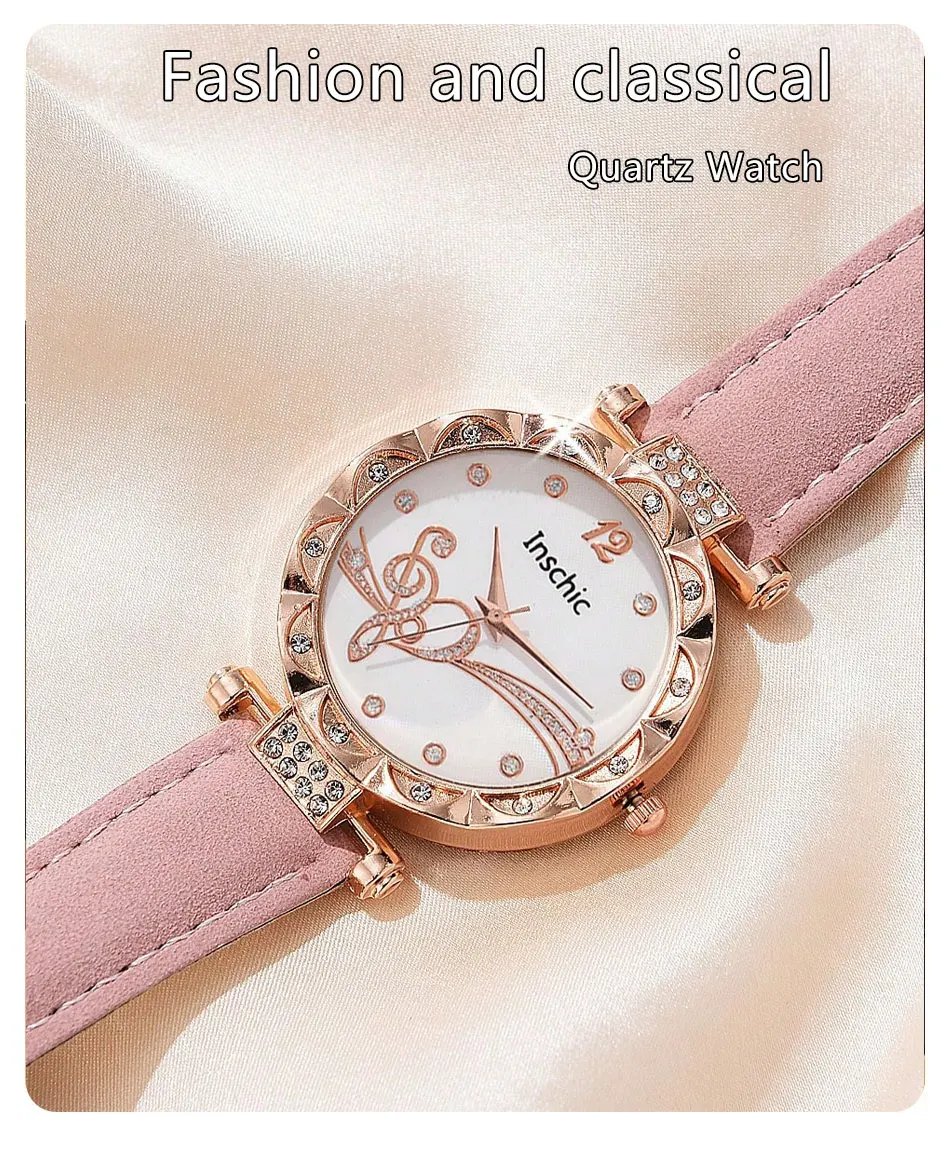 Watch Set For Women Luxury Leather Analog Ladies Quartz Wrist Watch Fashion Bracelet Watch Set Holiday Gifts Montre