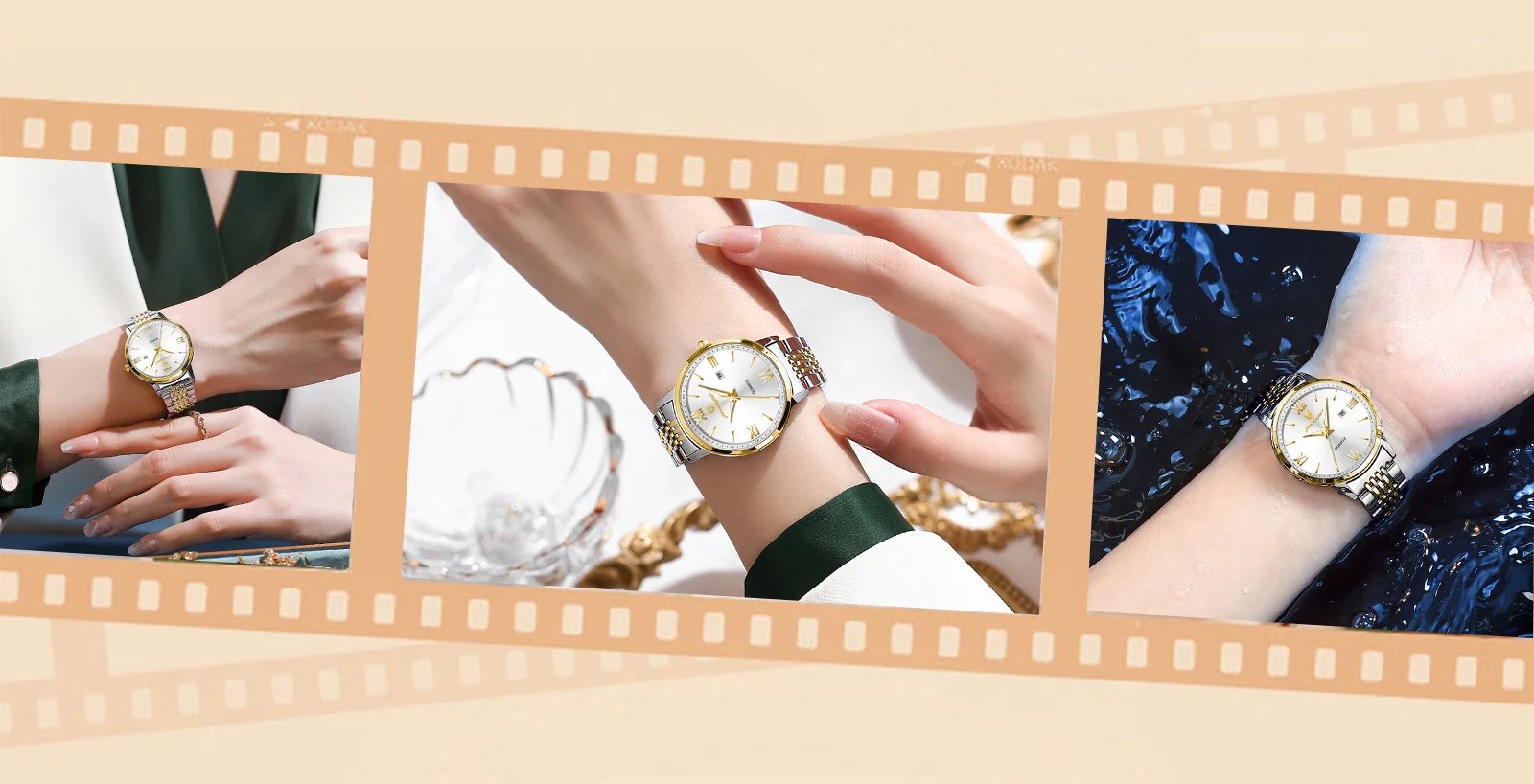 Ladies Wristwatch Luxury Waterproof Luminous Date Gold Watch For Women Dress Stainless Steel Quartz Women's Watches+Box