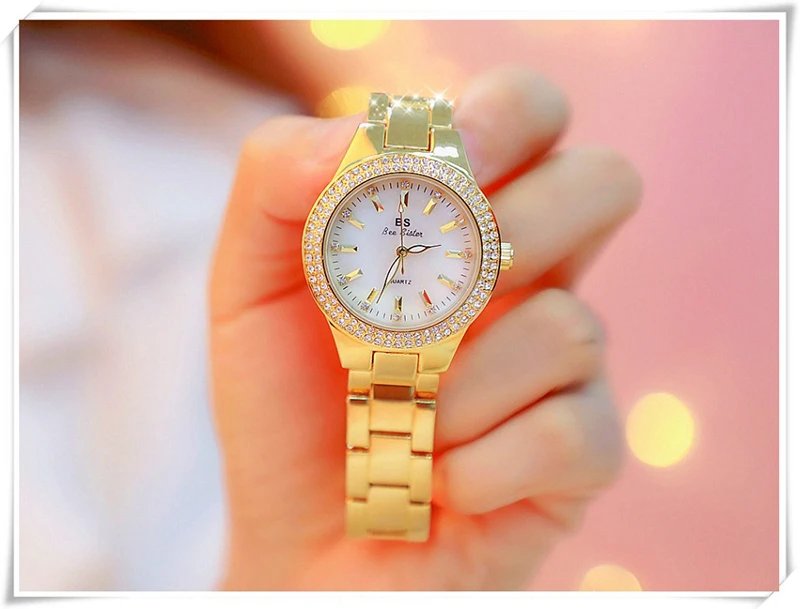 2023 Ladies Wrist Watches Dress Gold Watch Women Crystal Diamond Watches Stainless Steel Silver Clock Women Montre Femme
