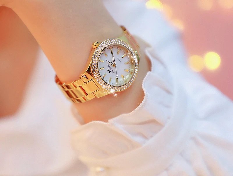 2023 Ladies Wrist Watches Dress Gold Watch Women Crystal Diamond Watches Stainless Steel Silver Clock Women Montre Femme