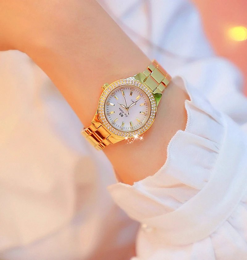 2023 Ladies Wrist Watches Dress Gold Watch Women Crystal Diamond Watches Stainless Steel Silver Clock Women Montre Femme