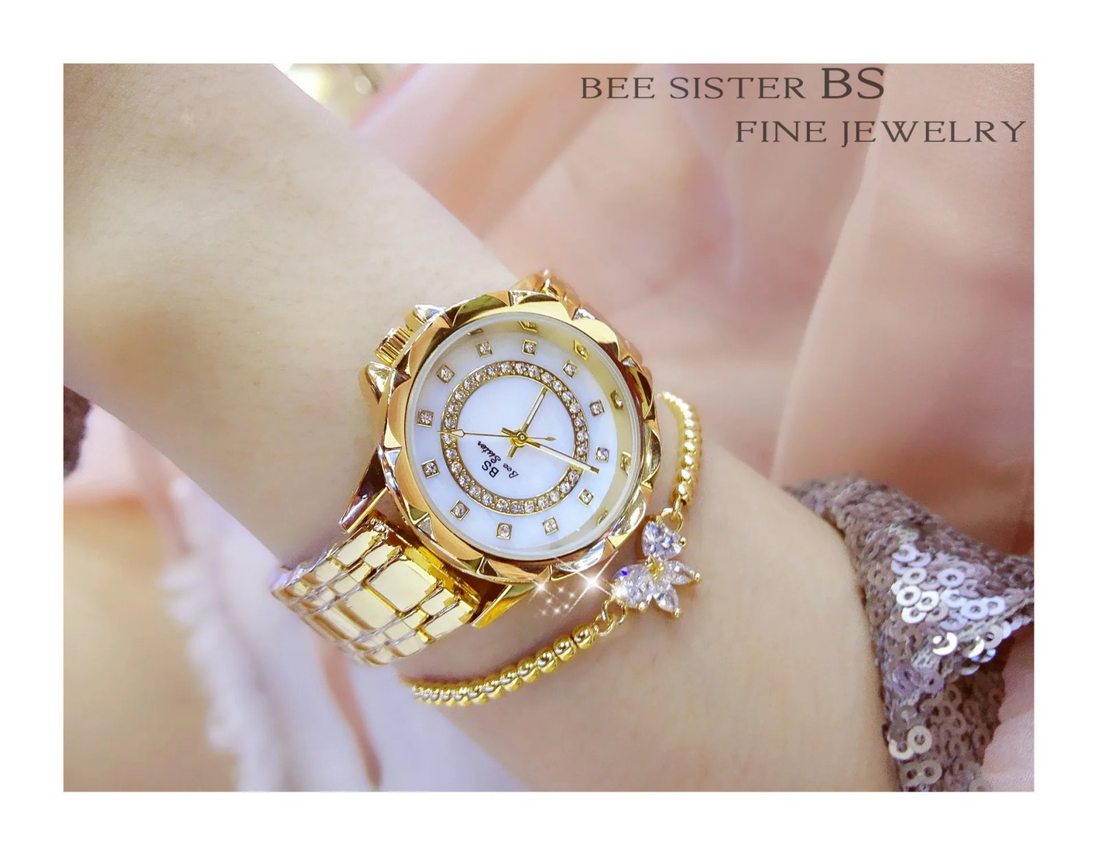 2023 Ladies Wrist Watches Dress Gold Watch Women Crystal Diamond Watches Stainless Steel Silver Clock Women Montre Femme