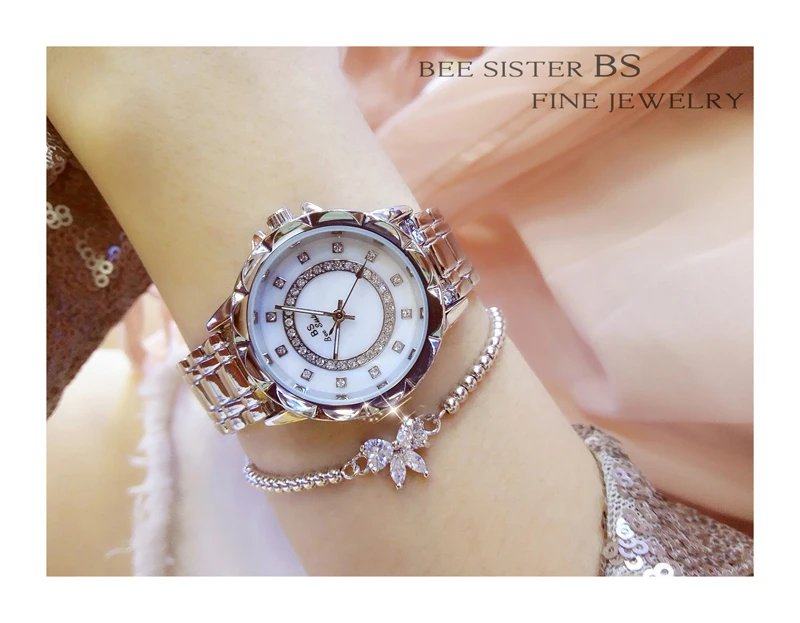 2023 Ladies Wrist Watches Dress Gold Watch Women Crystal Diamond Watches Stainless Steel Silver Clock Women Montre Femme