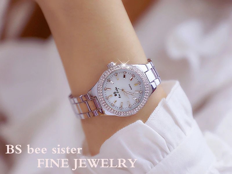 2023 Ladies Wrist Watches Dress Gold Watch Women Crystal Diamond Watches Stainless Steel Silver Clock Women Montre Femme