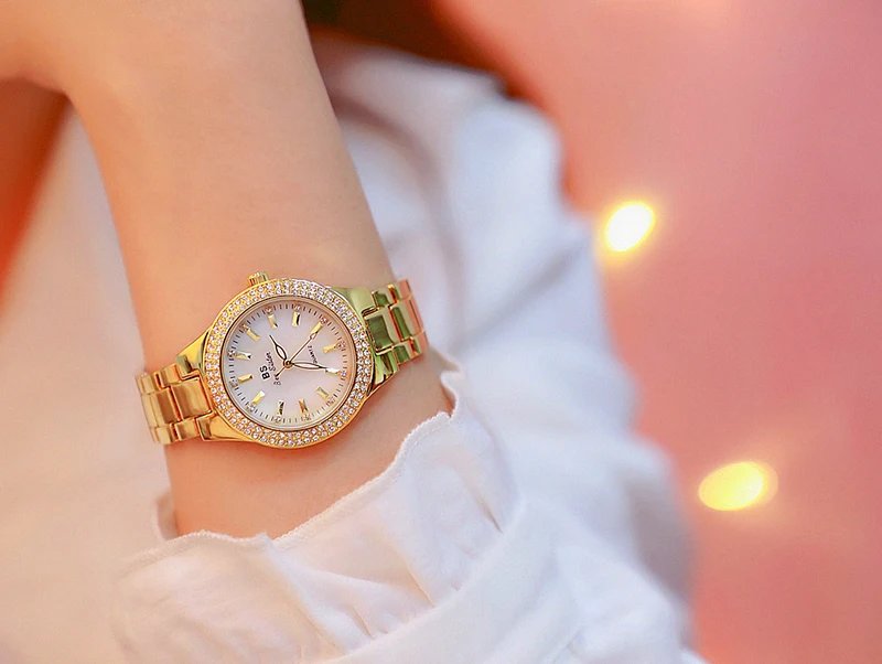 2023 Ladies Wrist Watches Dress Gold Watch Women Crystal Diamond Watches Stainless Steel Silver Clock Women Montre Femme