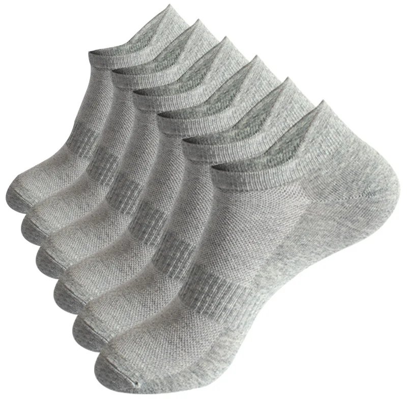 6Pairs Women Men Socks Couple Student Cotton New Plus Size Sports Ear Mesh Spot Running Solid Color Boat Ankle Socks