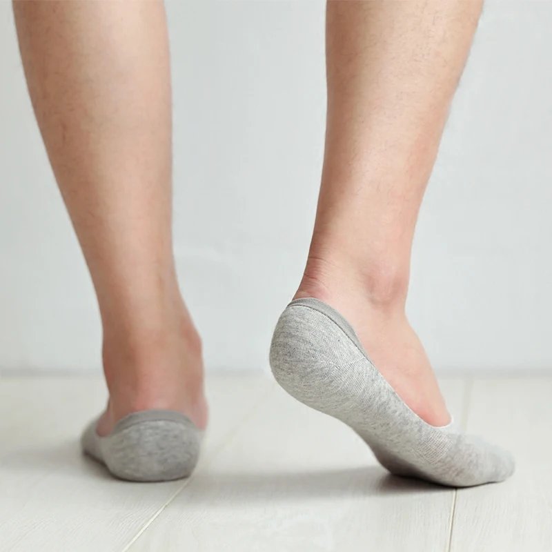 1/ 5Pairs Men Boat Socks Non-slip Silicone Invisible Casual Socks Breathable Ankle Sock Thin Sunner Sport Sock Sweat Absorption