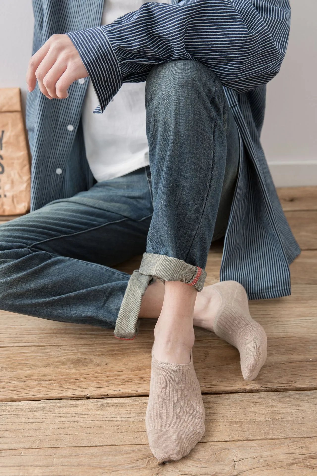 5Pair / Lot Men's Socks Non-slip Silicone Invisible Cotton Sock Breathable Mesh Comfortable Summer Thin Sports Men Sock Elastic