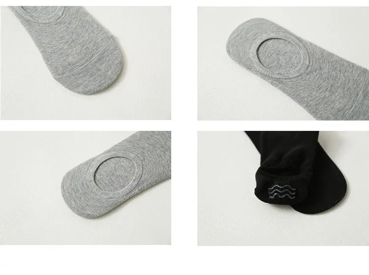 3pair /Lot Invisible Socks Men No Show Low Cut Ankle Cotton Thin Black White Short Sock Non-slip Silicone Summer Breathable