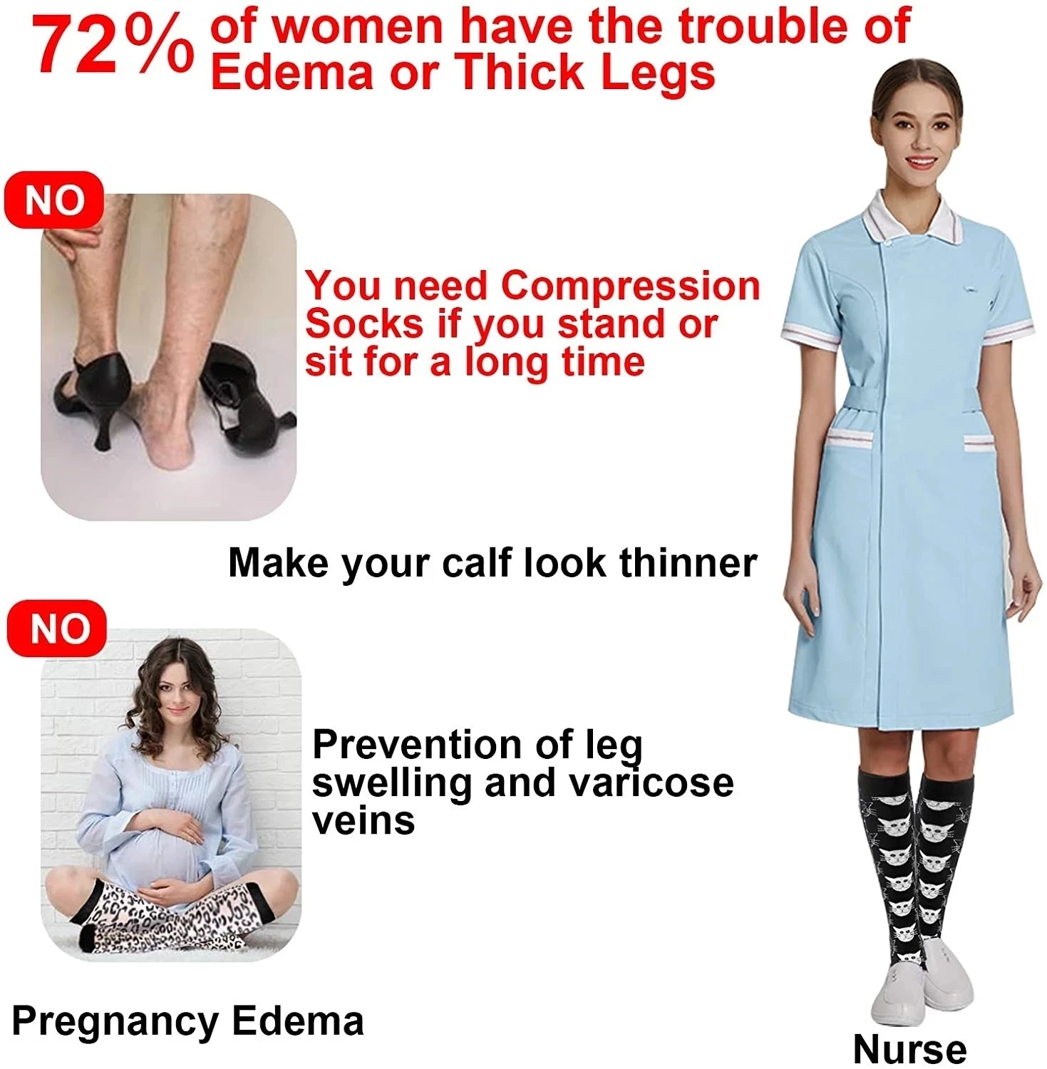 S-XXL Compression Socks Compression Socks for Varicose Vein Calf Riding Socks Stretch Open Toe Knee Socks S-XXL Compression Socks Compression Socks for Varicose Vein Calf Riding Socks Stretch Open Toe Knee Socks