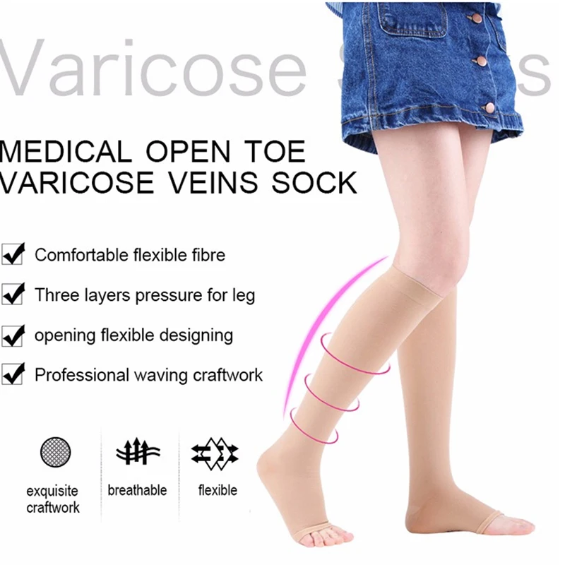 S-XXL Compression Socks Compression Socks for Varicose Vein Calf Riding Socks Stretch Open Toe Knee Socks S-XXL Compression Socks Compression Socks for Varicose Vein Calf Riding Socks Stretch Open Toe Knee Socks