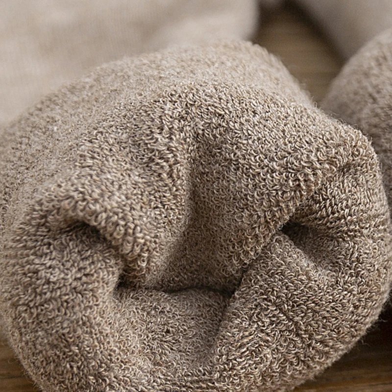 Men&lsquo;s Warm Socks Winter Thick Thermal Knee High Long Snow Cold Compression Stockings Leg Cover Calf Black Terry Socks Male