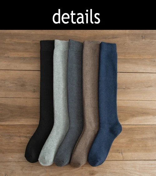 3 Pairs Men's Stocking Warm Hot Knee High Long Leg Terry Socks Cotton Thicken Cover Calf Socks Autumn Winter Calcetines Hombre