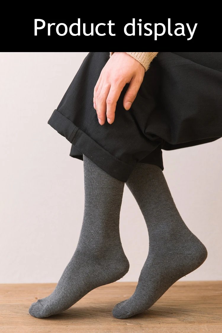 3 Pairs Men's Stocking Warm Hot Knee High Long Leg Terry Socks Cotton Thicken Cover Calf Socks Autumn Winter Calcetines Hombre