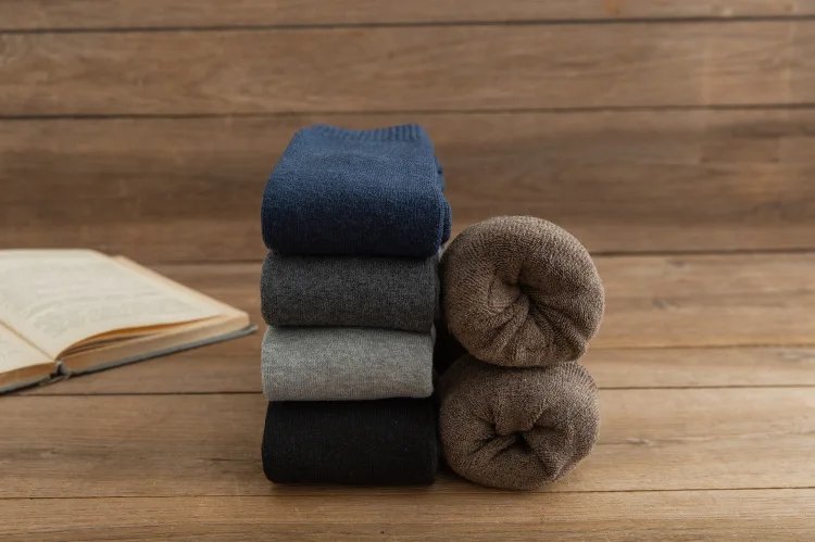 3 Pairs Men's Stocking Warm Hot Knee High Long Leg Terry Socks Cotton Thicken Cover Calf Socks Autumn Winter Calcetines Hombre