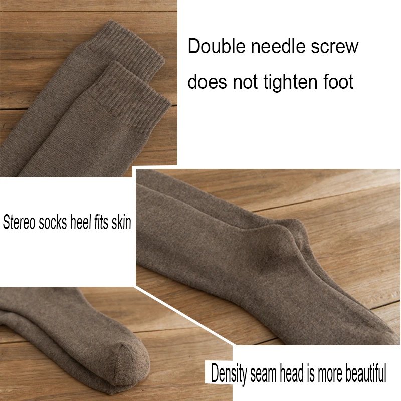 3 Pairs Men's Stocking Warm Hot Knee High Long Leg Terry Socks Cotton Thicken Cover Calf Socks Autumn Winter Calcetines Hombre