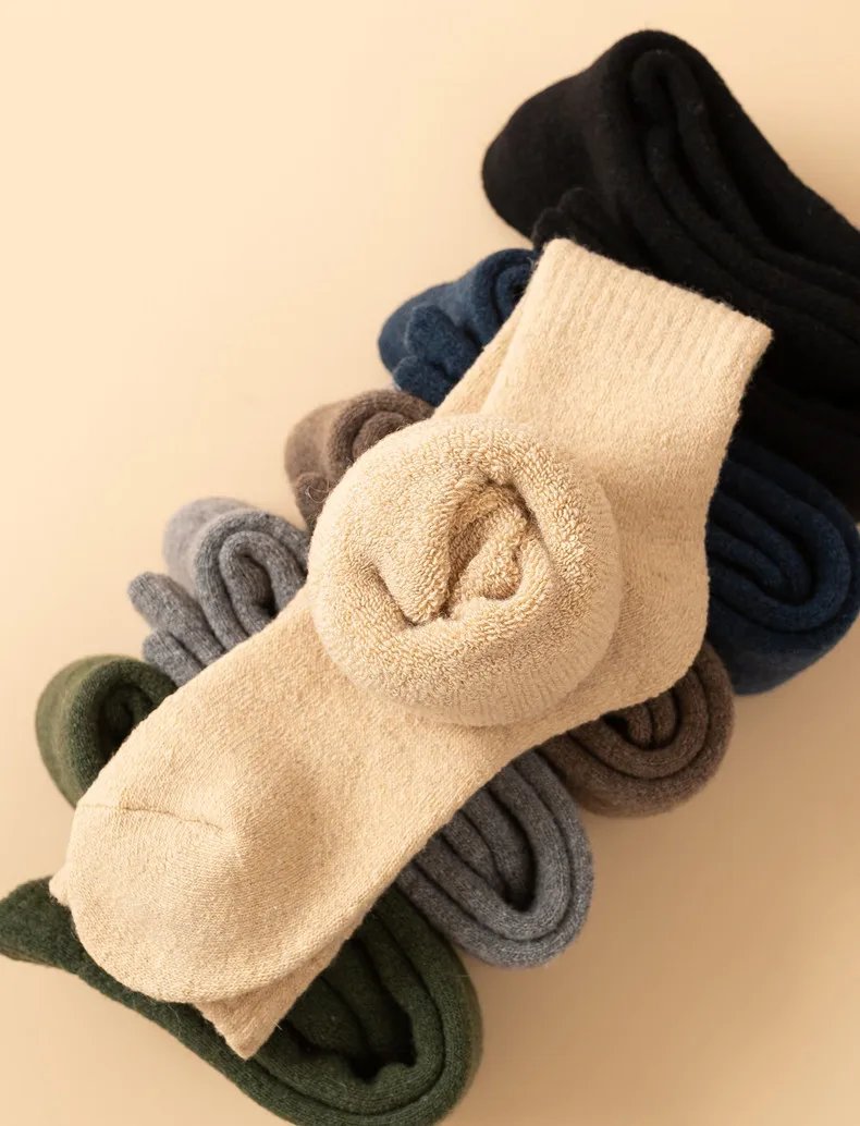 Men Knee High wool Socks Fashion JK Thin Slim Solid Color Non-slip Stockings Comfortable Solid Color Cotton Sports Male Socks