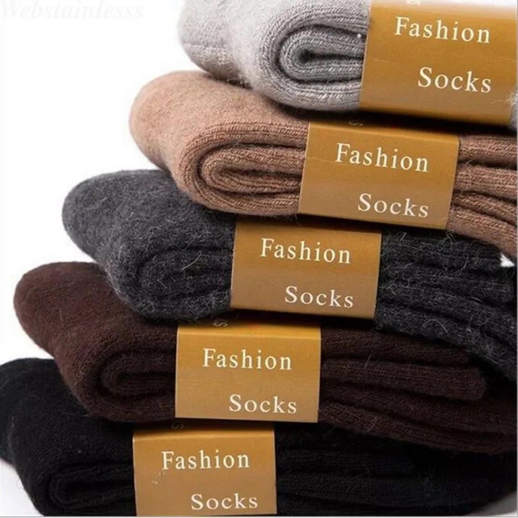 Woolen Cashmere Thermal Socks Long Winter Thick Thermo Socks for Men Women Solid Color Mid Calf Warm Socks High Quality Hosiery