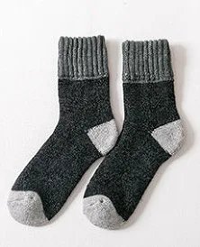 Winter Men's Thick Warm Wool Socks Harajuku Retro Wool Merino Cashmere Socks High Quality Large Size Casual Long Socks for Male