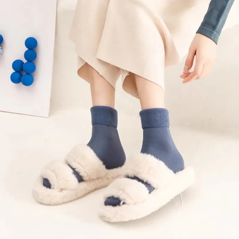 Winter Socks for Women Cashmere Wool Thicken Warm Women Socks Sox Japanese Fashion Harajuku Solid Color Thermal Long Socks Winter Socks for Women Cashmere Wool Thicken Warm Women Socks Sox Japanese Fashion Harajuku Solid Color Thermal Long Socks