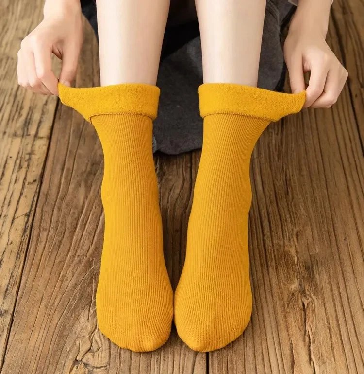 Winter Socks for Women Cashmere Wool Thicken Warm Women Socks Sox Japanese Fashion Harajuku Solid Color Thermal Long Socks Winter Socks for Women Cashmere Wool Thicken Warm Women Socks Sox Japanese Fashion Harajuku Solid Color Thermal Long Socks