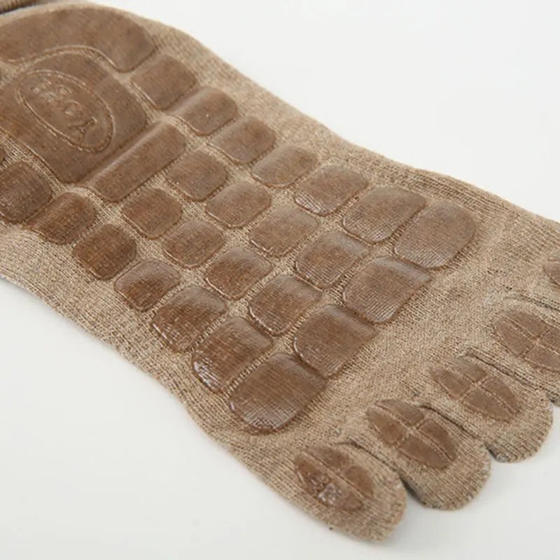 2023 Winter Men Five Fingers Socks Warm Non Slip Grip Fitness Toe Socks Breathable Low Calf Slipper Fitness Yoga Floor Socks