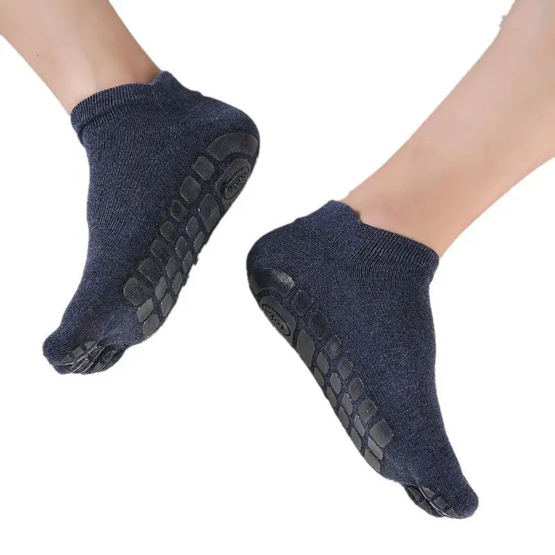 2023 Winter Men Five Fingers Socks Warm Non Slip Grip Fitness Toe Socks Breathable Low Calf Slipper Fitness Yoga Floor Socks