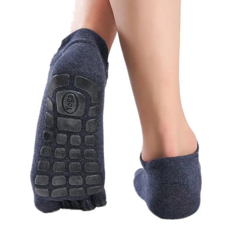 2023 Winter Men Five Fingers Socks Warm Non Slip Grip Fitness Toe Socks Breathable Low Calf Slipper Fitness Yoga Floor Socks