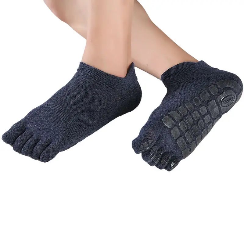 2023 Winter Men Five Fingers Socks Warm Non Slip Grip Fitness Toe Socks Breathable Low Calf Slipper Fitness Yoga Floor Socks