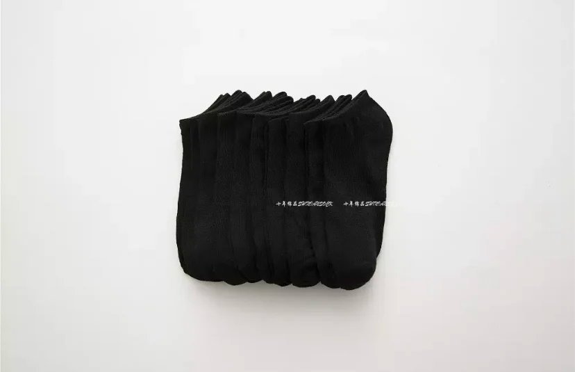 10pairs/Lot Men's Socks Casual Boat Socks Black Business Socks Solid Color Breathable Comfortable High Quality Ankle Socks 37-45