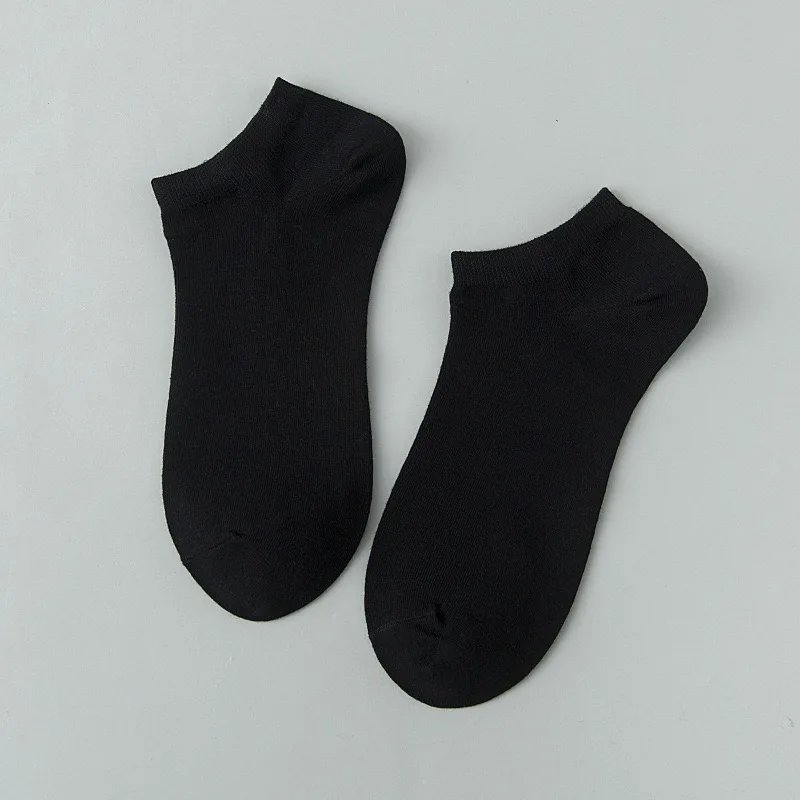 10pairs/Lot Men's Socks Casual Boat Socks Black Business Socks Solid Color Breathable Comfortable High Quality Ankle Socks 37-45