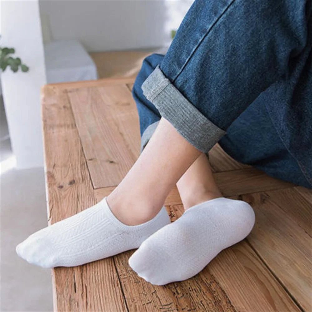 10 Pieces=5 Pairs Twists Cotton Tube Socks for Men Short Boat Socks Invisible Summer Thin Versatile Anti Odor Calcetines