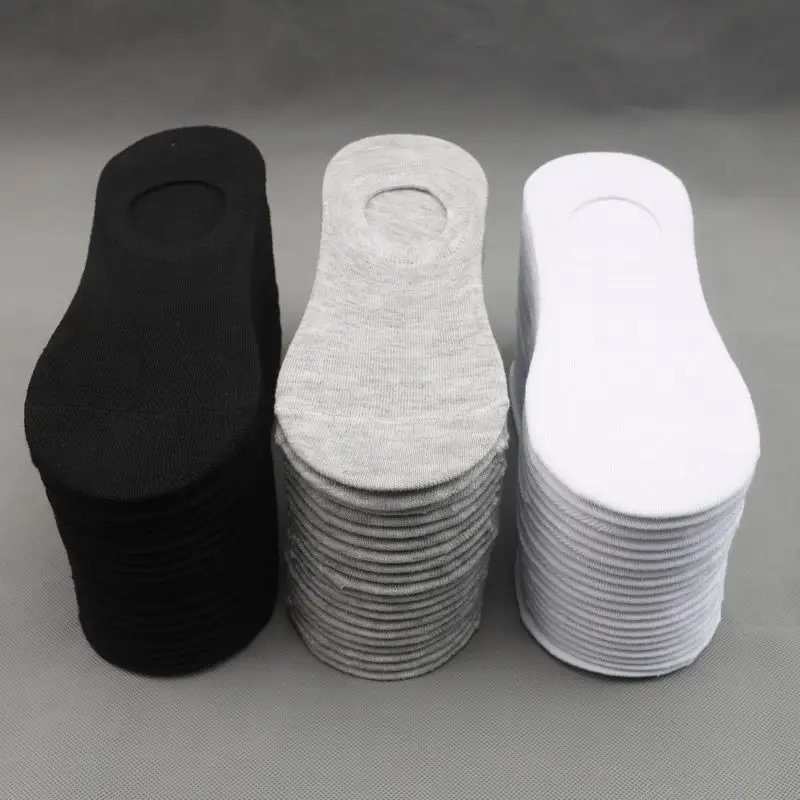 2/10pairs Men's Low Cut Socks Breathable Black White Business Boat Sox Sports Non-slip Ankle Boat Male Invisible Short Socks