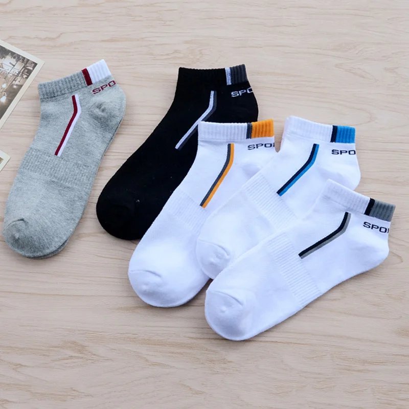 10Pieces=5Pair/lot Summer Cotton Man Short Socks Fashion Breathable Boat Socks Comfortable Casual Socks Male White Hot Sale