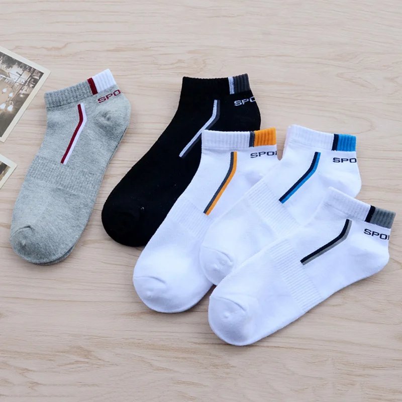 10Pieces=5Pair/lot Summer Cotton Man Short Socks Fashion Breathable Boat Socks Comfortable Casual Socks Male White Hot Sale