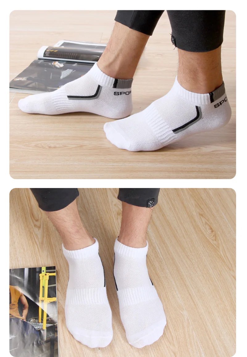 10Pieces=5Pair/lot Summer Cotton Man Short Socks Fashion Breathable Boat Socks Comfortable Casual Socks Male White Hot Sale