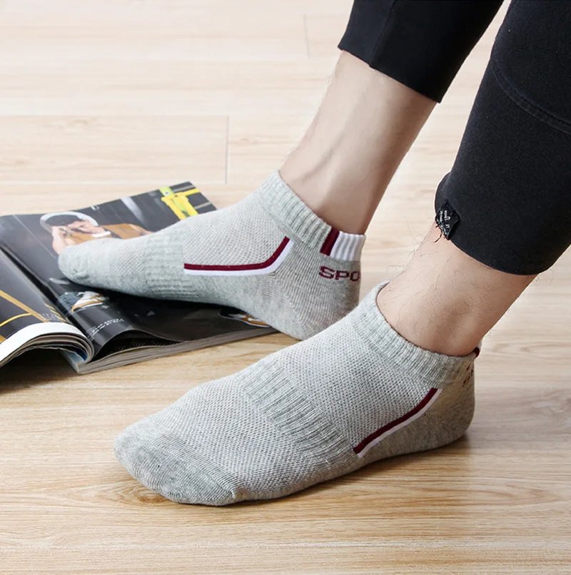 10Pieces=5Pair/lot Summer Cotton Man Short Socks Fashion Breathable Boat Socks Comfortable Casual Socks Male White Hot Sale