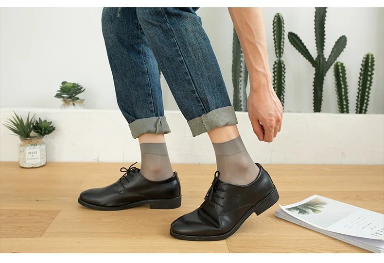 40pcs Breathable Socks for Men Summer Ultra-thin Stripe Ice Silk Cool Socks Antibacterial Business Men Bamboo Fiber Long Socks