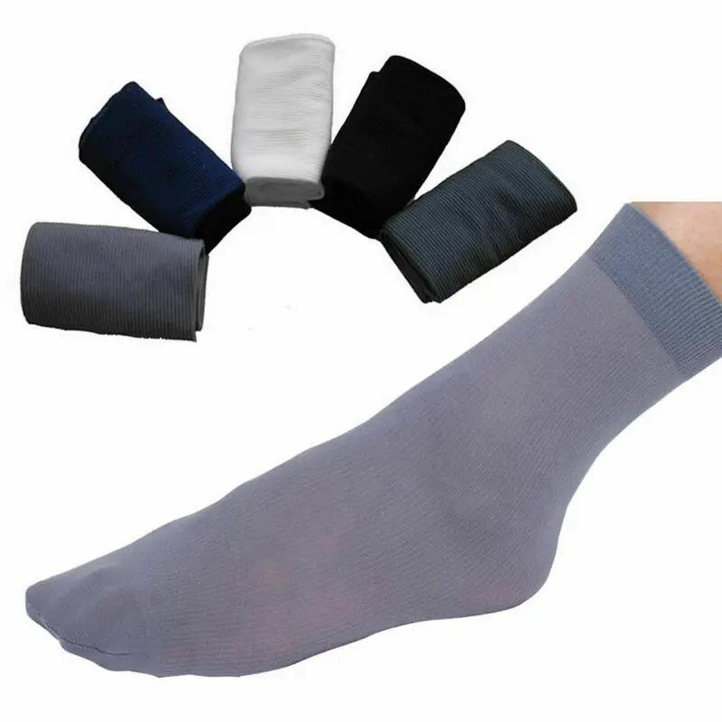 40pcs Breathable Socks for Men Summer Ultra-thin Stripe Ice Silk Cool Socks Antibacterial Business Men Bamboo Fiber Long Socks