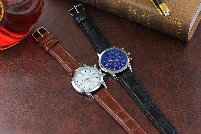2023 Men Women Leather Strap Digital Watch Luxury Six Pin Men's Watch Blue Glass Belt Business Watch Casual Relogio Feminino