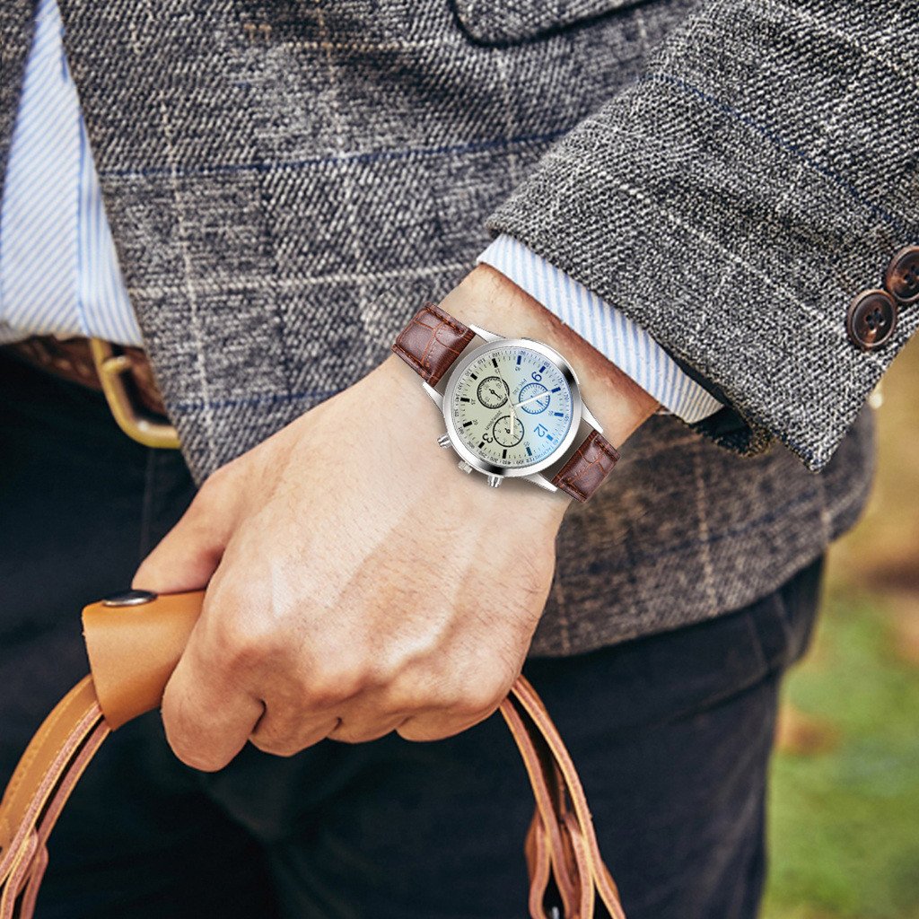 2023 New Business Watches For Men Luxury Leather Strap Analog Quartz Wristwatches Men Digital Sport Watch Relogio Masculino