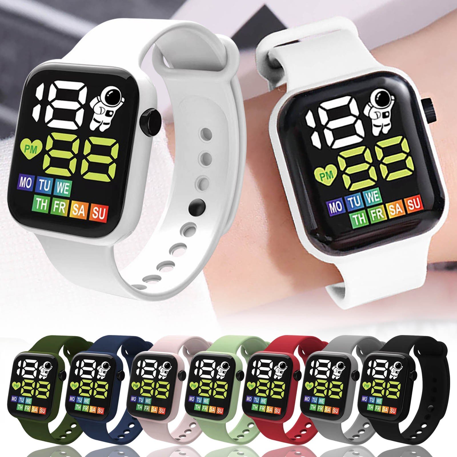 Waterproof Sports Watch For Kids Boy Girl Outdoor Silicone Strap Electronic Watches Children Students LED Digital Wristwatches