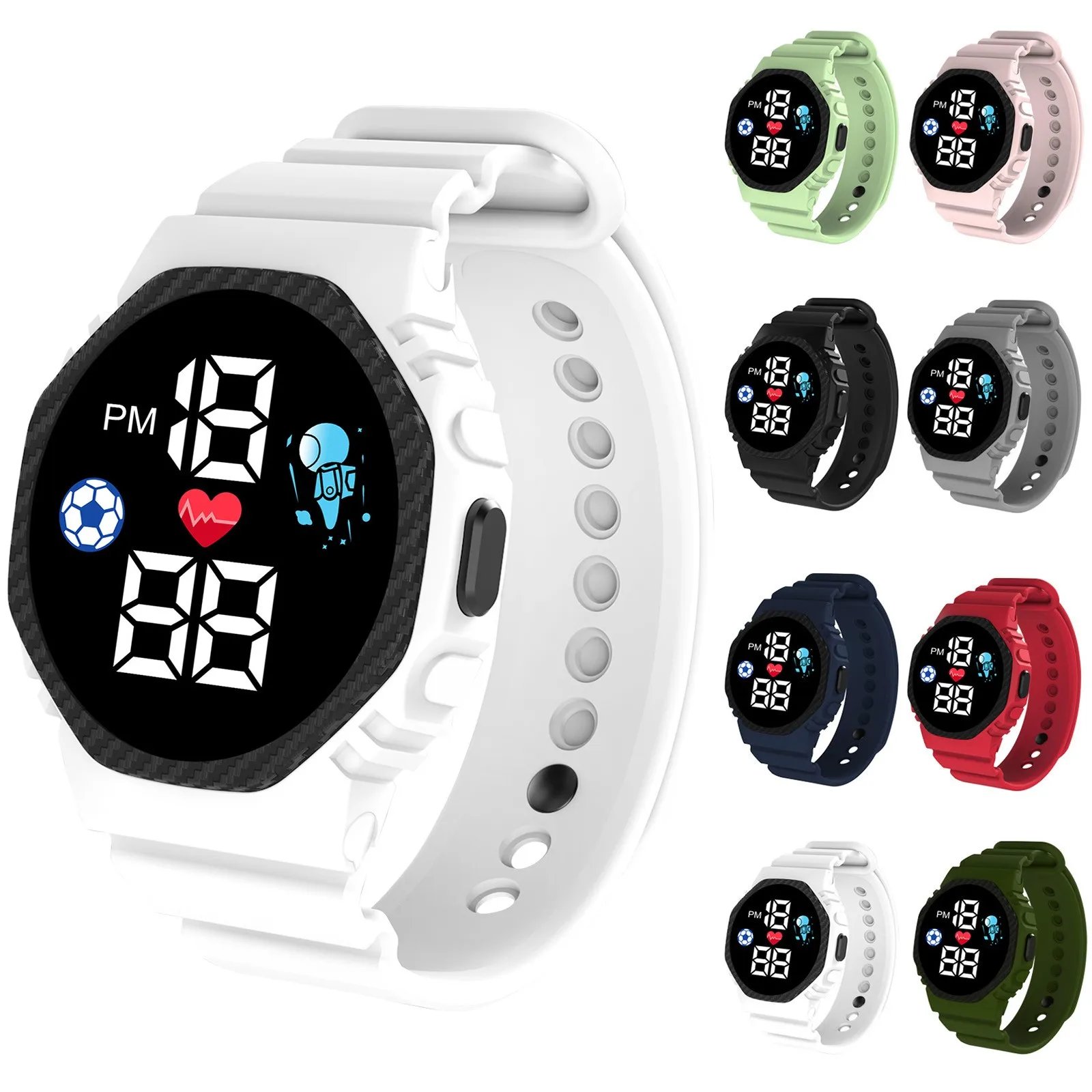 Multi-color Smartwatch For Children Students LED Digital Wrist Watches Silicone Strap Waterproof Sport Watch For Kids Boy Girl Multi-color Smartwatch For Children Students LED Digital Wrist Watches Silicone Strap Waterproof Sport Watch For Kids Boy Girl