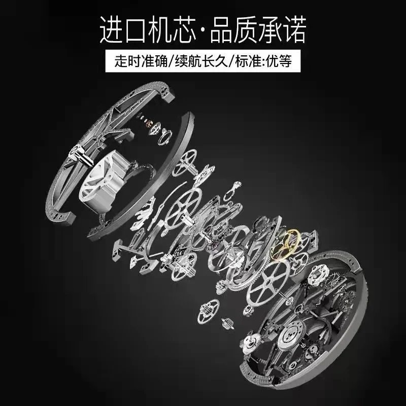 high quality fashion men's quartz steel band calendar large dial watch Women's waterproof business sports clock