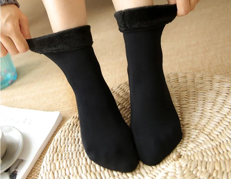 Women Winter Thicken Warm Short Socks Thermal Cashmere Wool Socks Nylon Snow Velvet Boots Home Floor Calcetines Mujer