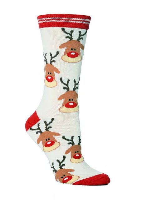 1 Pair Christmas Socks Elk Women Men's Socks New Year Personality Mid-tube Socks Christmas Cotton Kriss Kringle Gift Cotton