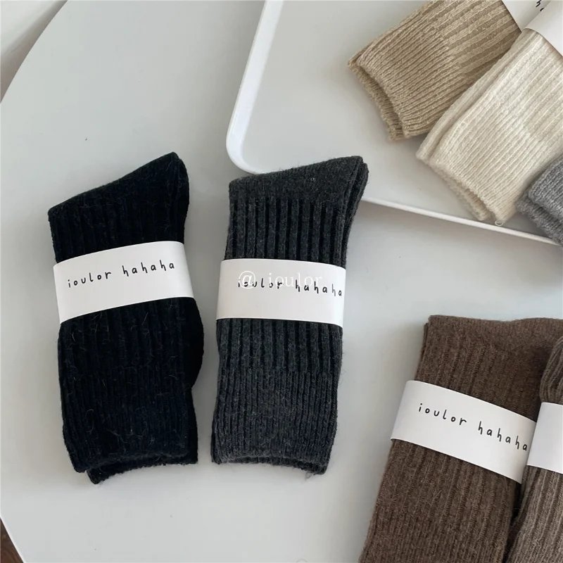 Wool Cashmere Thermal Long Sock for Women Homewear Sleeping Thicken Warm Crew Socks Women Socks Autumn Winter Calcetines Mujer
