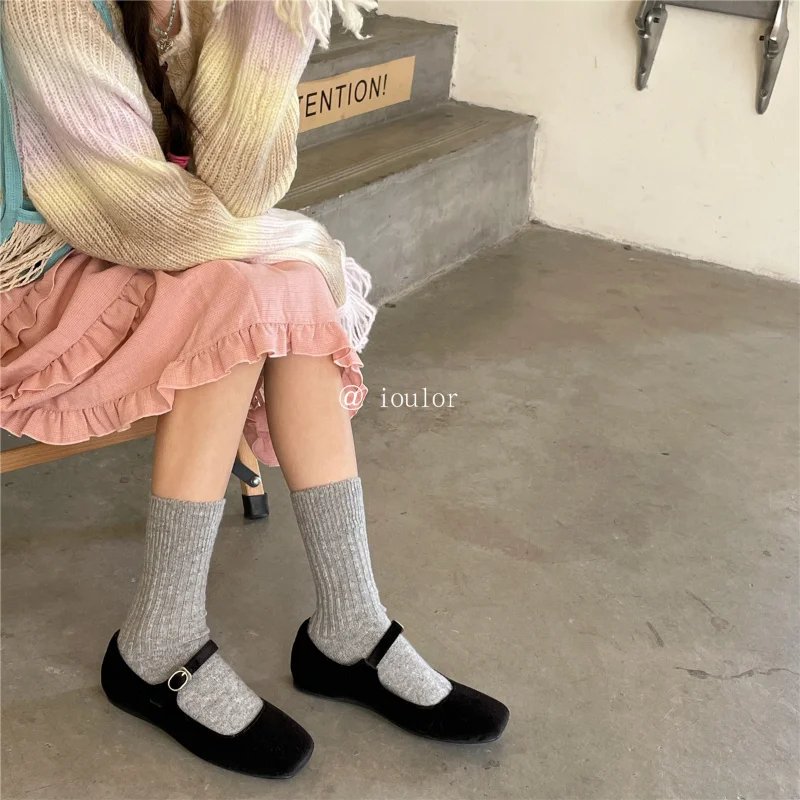 Wool Cashmere Thermal Long Sock for Women Homewear Sleeping Thicken Warm Crew Socks Women Socks Autumn Winter Calcetines Mujer