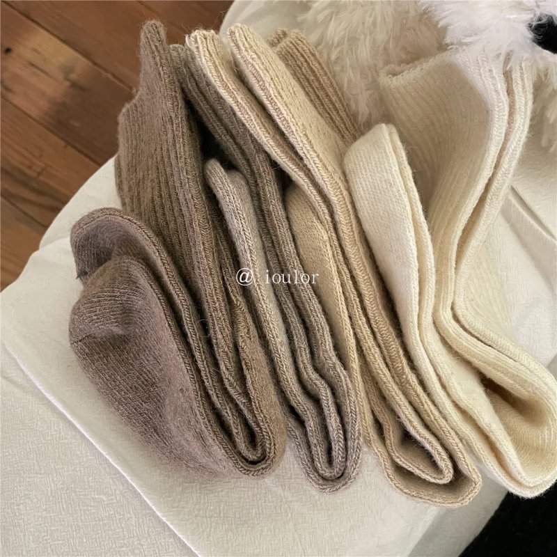 Wool Cashmere Thermal Long Sock for Women Homewear Sleeping Thicken Warm Crew Socks Women Socks Autumn Winter Calcetines Mujer