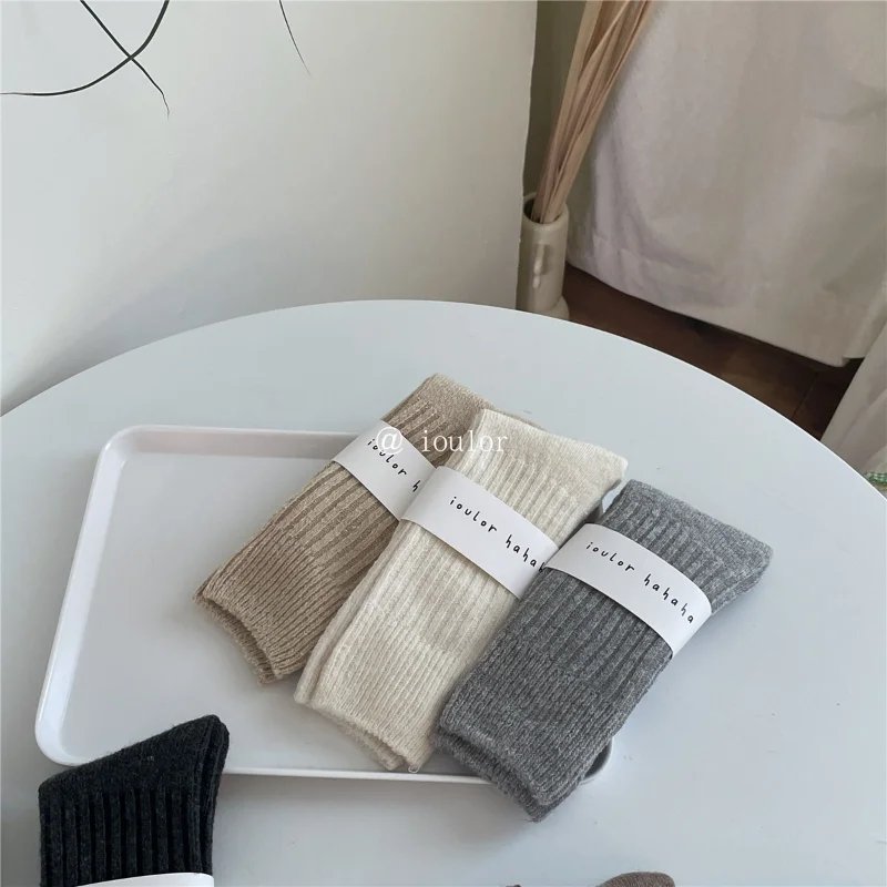 Wool Cashmere Thermal Long Sock for Women Homewear Sleeping Thicken Warm Crew Socks Women Socks Autumn Winter Calcetines Mujer